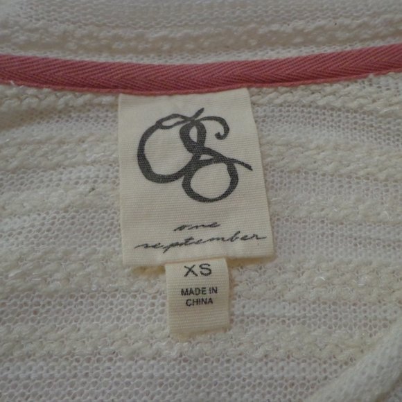 FIRM NWT Anthropologie one september Laceveiled Pullover XS Ivory 3/4 Sleeves - Picture 4 of 16